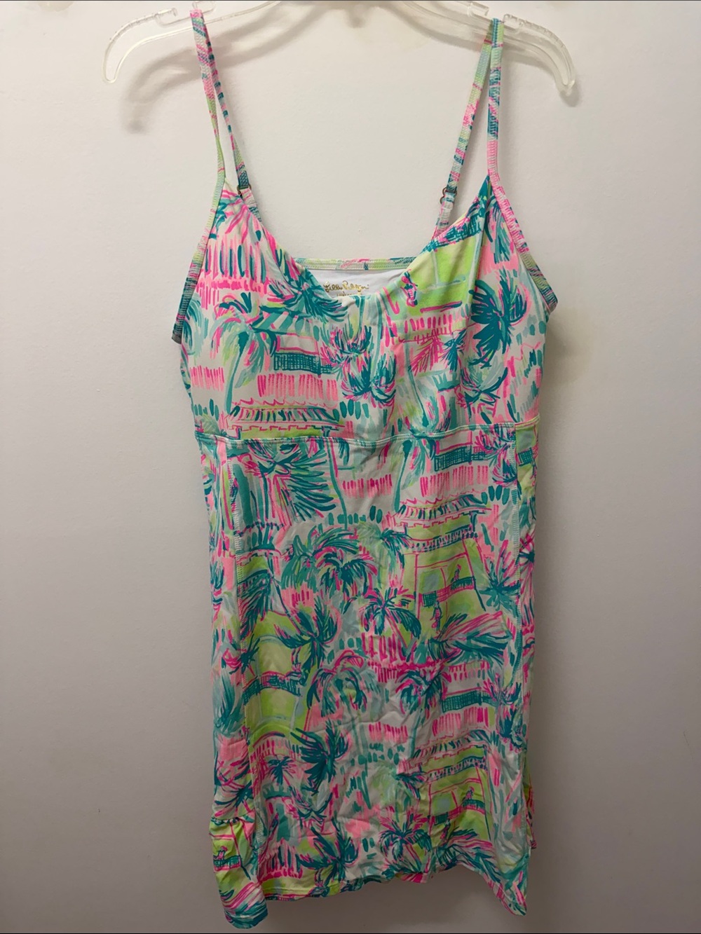 Lilly Pulitzer Pink, Teal & Lime Tropical Slip Dress